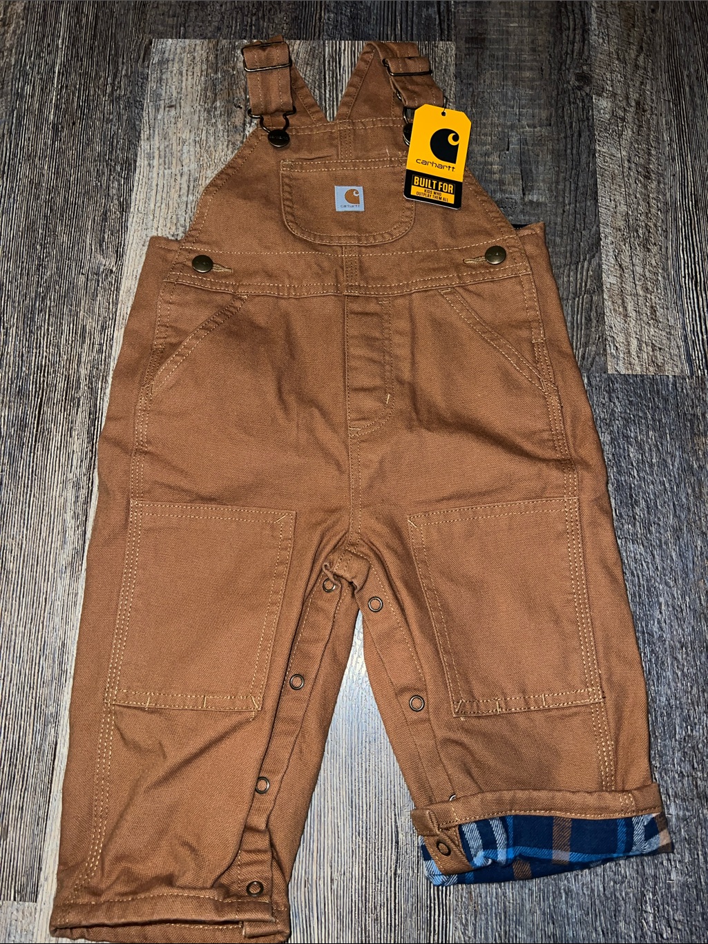 Carhartt Tan Kids Duck Canvas Bib Overalls
